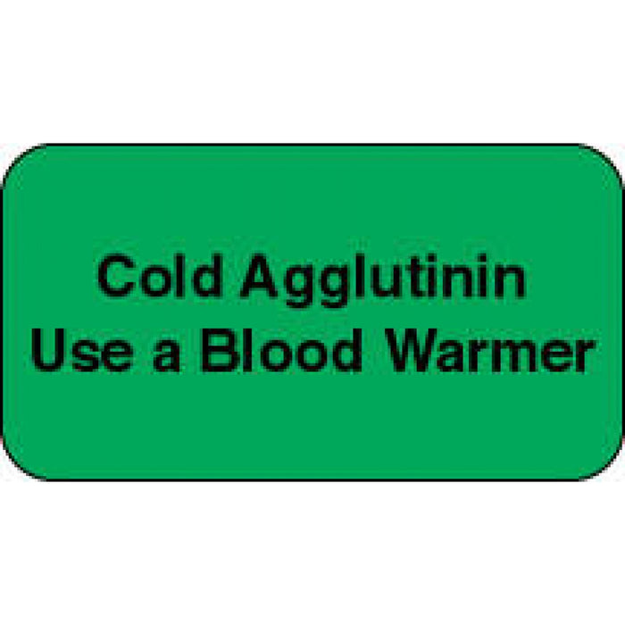 Label Paper Permanent Cold Agglutinin Use 1 5/8" X 7/8" Green 1000 Per Roll