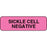 Label Paper Permanent Sickle Cell Negative 1 1/4" X 3/8" Fl. Pink 1000 Per Roll