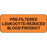 Label Paper Permanent Pre-Filtered Leukocyte 2 1/4" X 7/8" Fl. Orange 1000 Per Roll