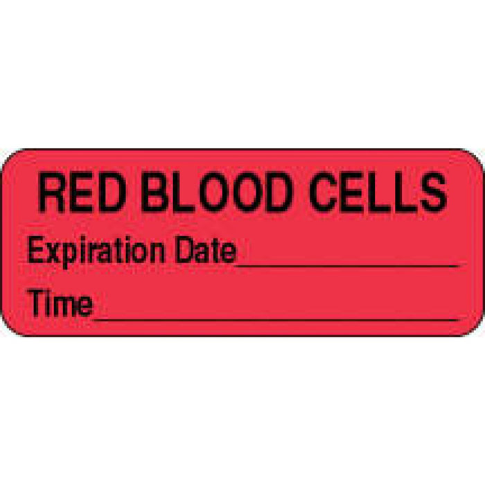 Label Paper Permanent Red Blood Cells 2 1/4" X 7/8" Fl. Red 1000 Per Roll