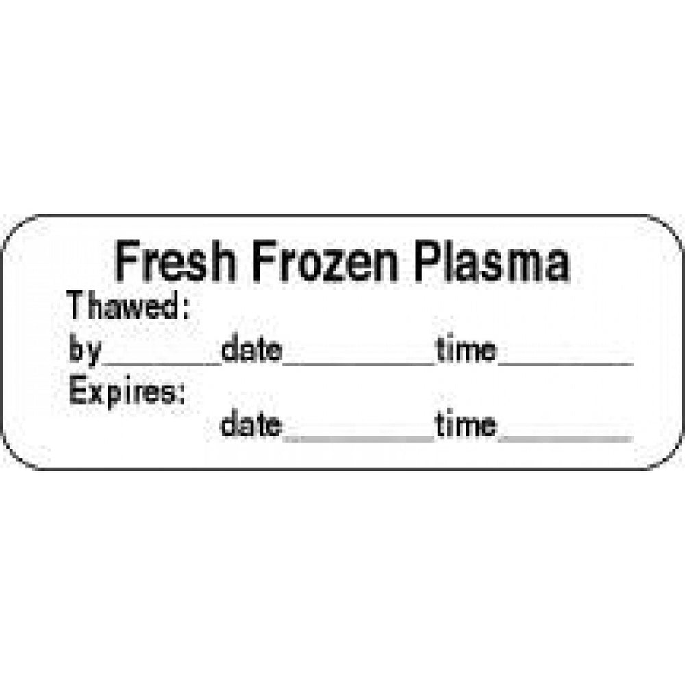 Label Paper Permanent Fresh Frozen Plasma 2" X 3/4" White 1000 Per Roll