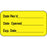 Label Paper Permanent Date Recd ___ 1 5/8" X 7/8" Yellow 1000 Per Roll