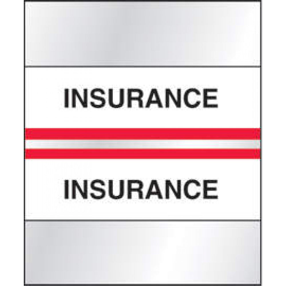 Chart Tab Paper Insurance Insurance 1 1/4" X 1 1/2" Red 100 Per Package