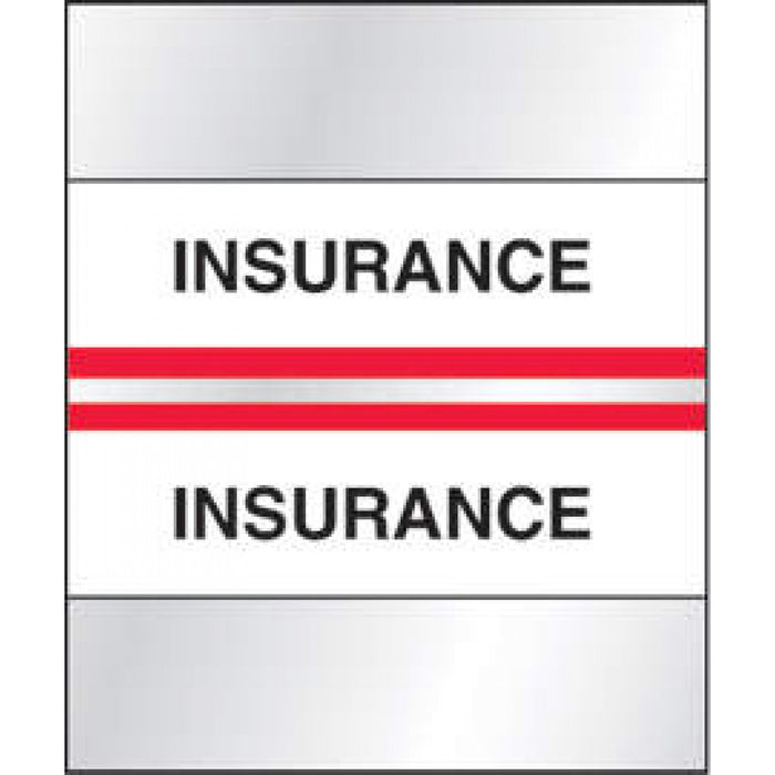 Chart Tab Paper Insurance Insurance 1 1/4" X 1 1/2" Red 100 Per Package