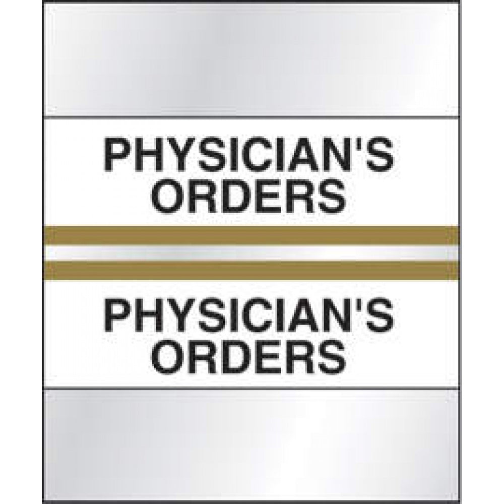 Chart Tab Paper Physicians Orders 1 1/4" X 1 1/2" Gold 100 Per Package