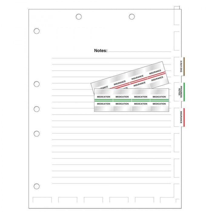 Chart Divider With 7 Hole Punch 11"0# Index Stock 8 1/2 " X 11 White 100 Per Package