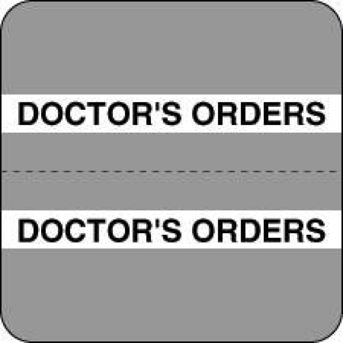 Chart Tab Paper Doctors Orders 1 1/2" X 1 1/2" Gray 100 Per Roll