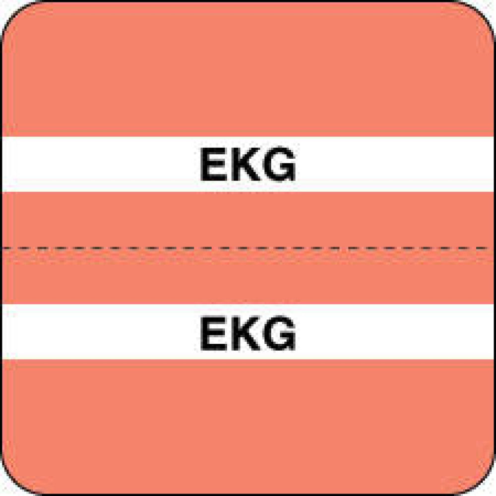 Chart Tab Paper Ekg Ekg 1 1/2" X 1 1/2" Salmon 100 Per Roll