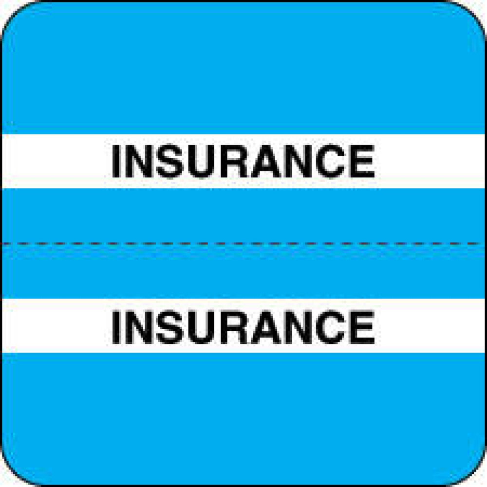 Chart Tab Paper Insurance Insurance 1 1/2" X 1 1/2" Blue 100 Per Roll