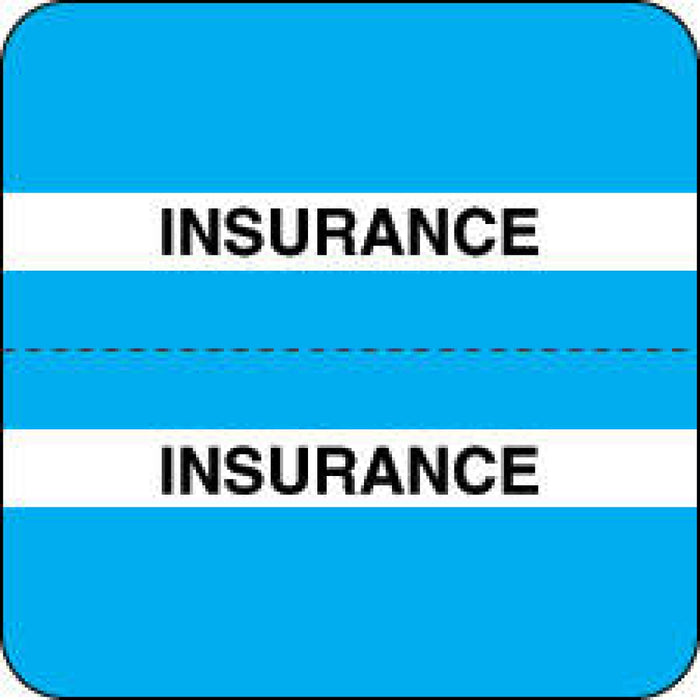 Chart Tab Paper Insurance Insurance 1 1/2" X 1 1/2" Blue 100 Per Roll