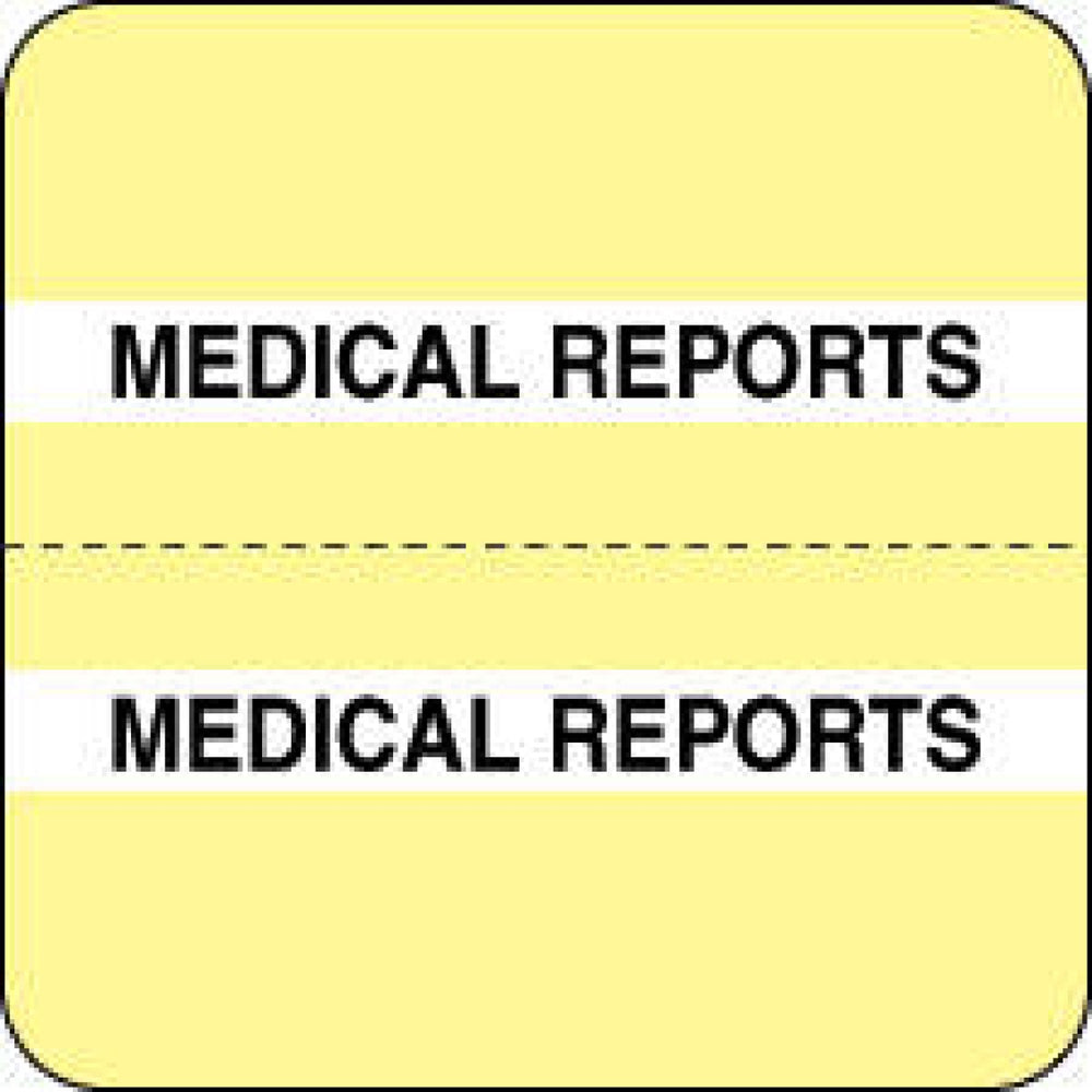 Chart Tab Paper Medical Reports 1 1/2" X 1 1/2" Yellow 100 Per Roll