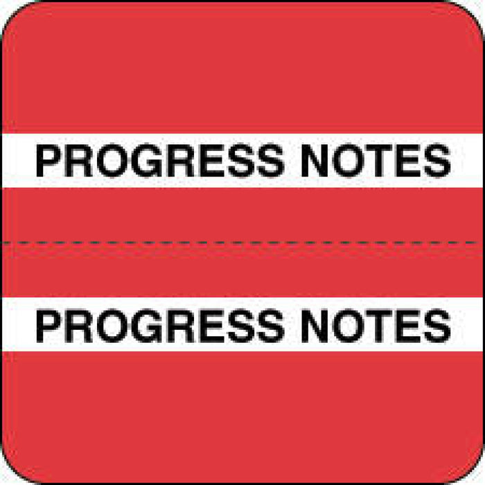 Chart Tab Paper Progress Notes 1 1/2" X 1 1/2" Red 100 Per Roll