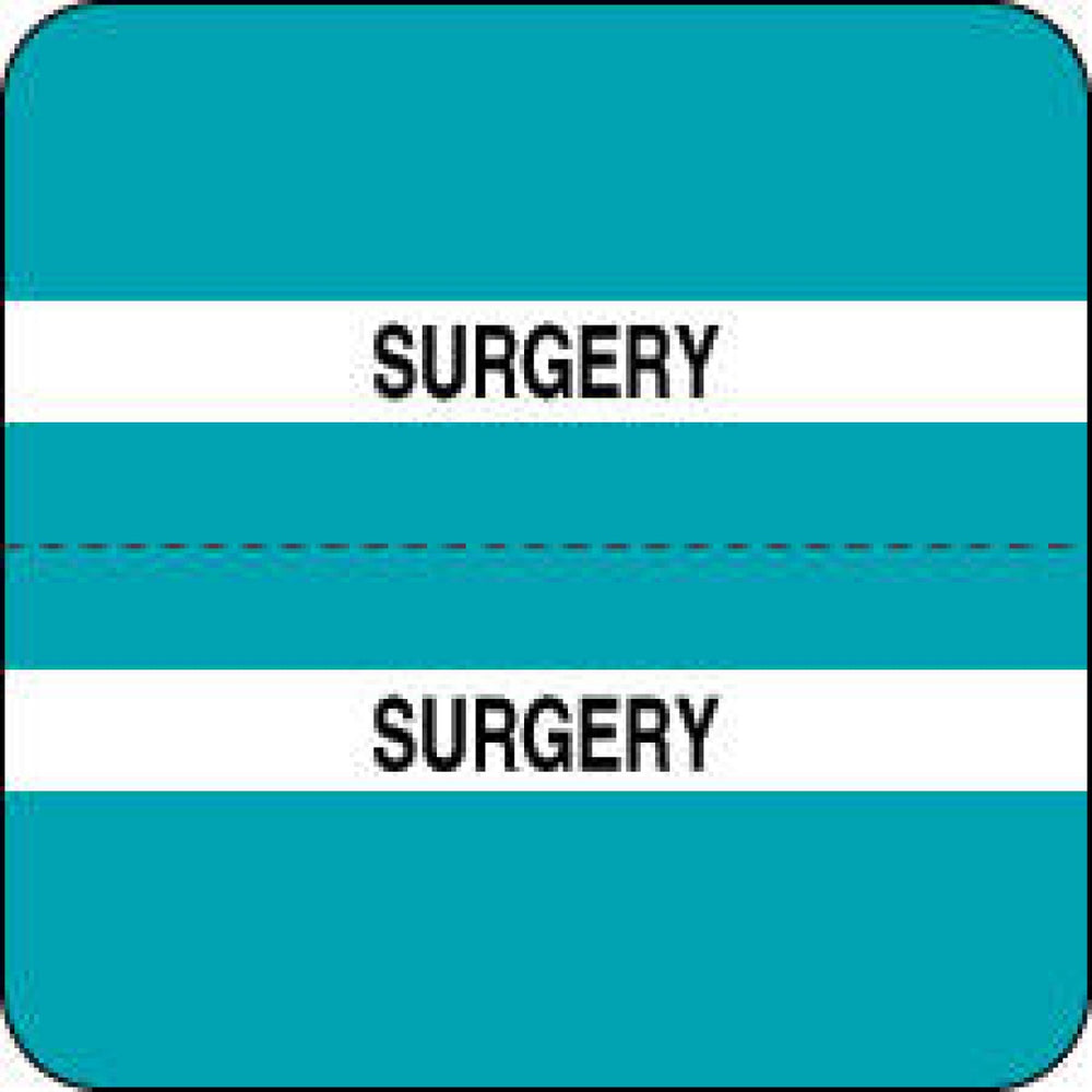 Chart Tab Paper Surgery Surgery 1 1/2" X 1 1/2" Teal 100 Per Roll