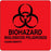 Label Paper Permanent Biohazard Biologicos 3" X 3 Fl. Red 500 Per Roll