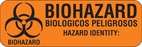 Label Paper Permanent Biohazard Biohazard 3" X 1" Fl. Orange 1000 Per Roll