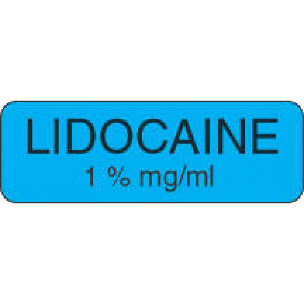 Anesthesia Label Paper Permanent Lidocaine 1 % Mg/Ml 1 1/2" X 1/2" Blue 1000 Per Roll