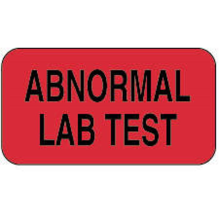 Label Paper Permanent Abnormal Lab Test 1 5/8" X 7/8" Fl. Red 1000 Per Roll