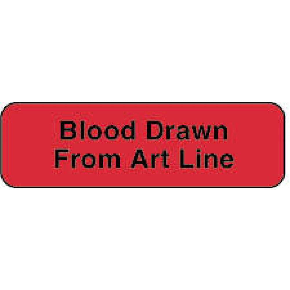 Label Paper Permanent Blood Drawn From 1 1/4" X 3/8" Fl. Red 1000 Per Roll