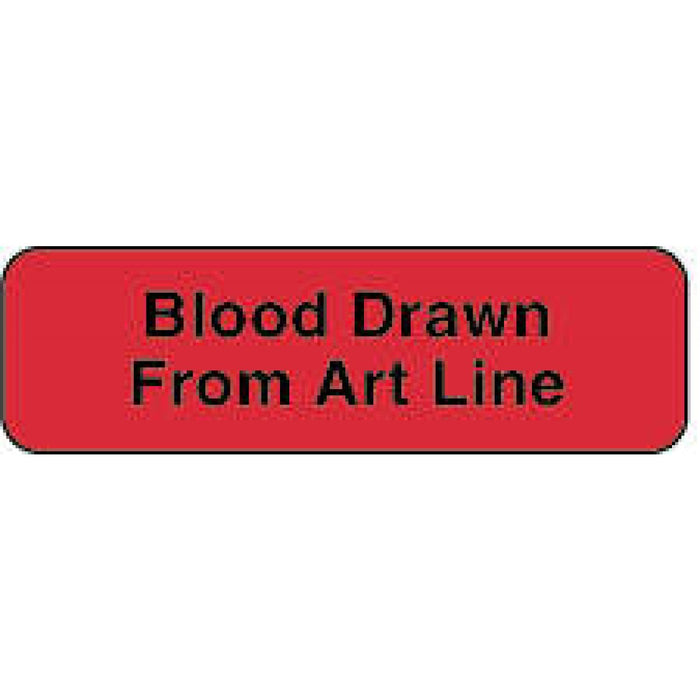 Label Paper Permanent Blood Drawn From 1 1/4" X 3/8" Fl. Red 1000 Per Roll