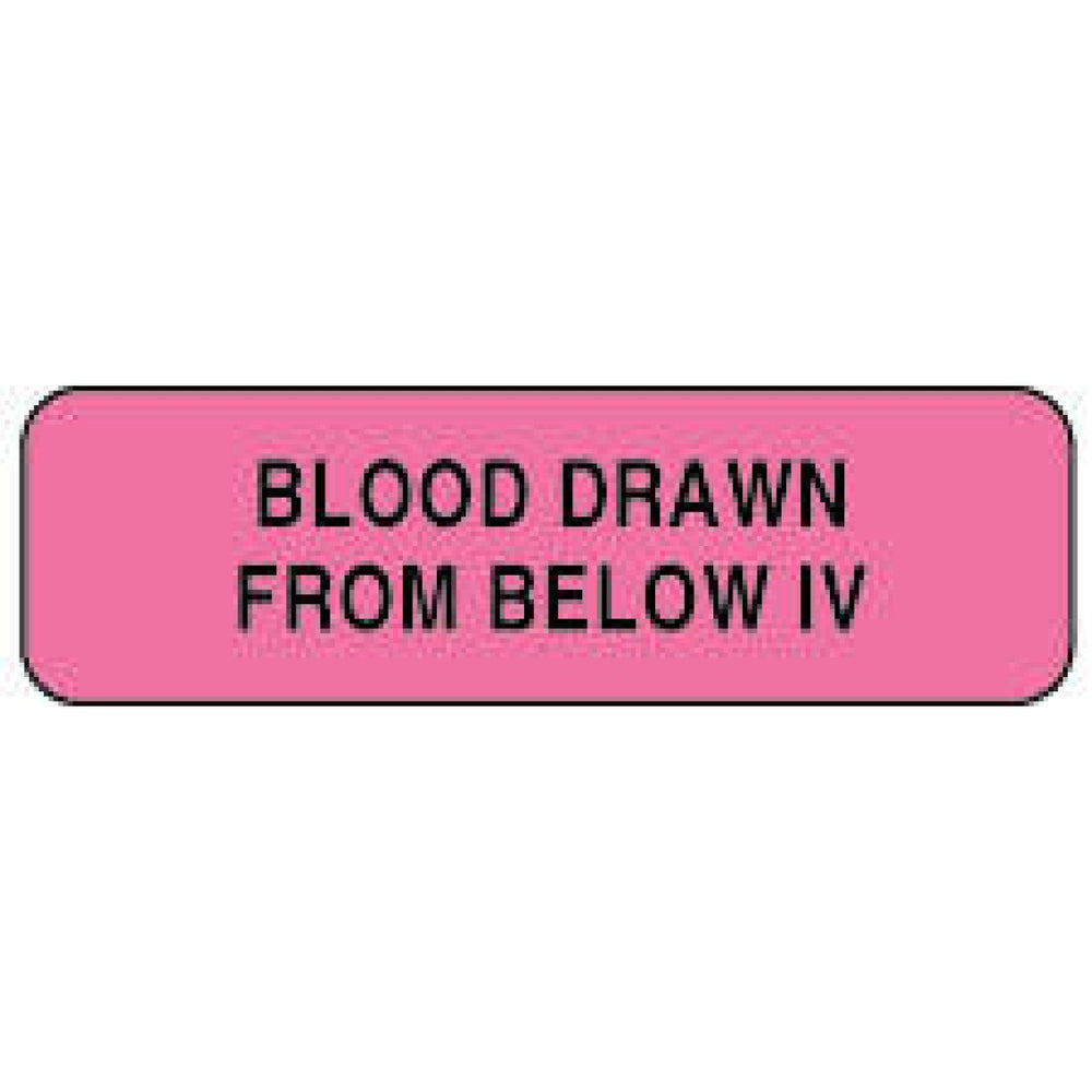 Label Paper Permanent Blood Drawn From 1 1/4" X 3/8" Fl. Pink 1000 Per Roll