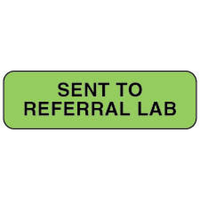 Label Paper Permanent Sent To Referral Lab 1 1/4" X 3/8" Fl. Green 1000 Per Roll