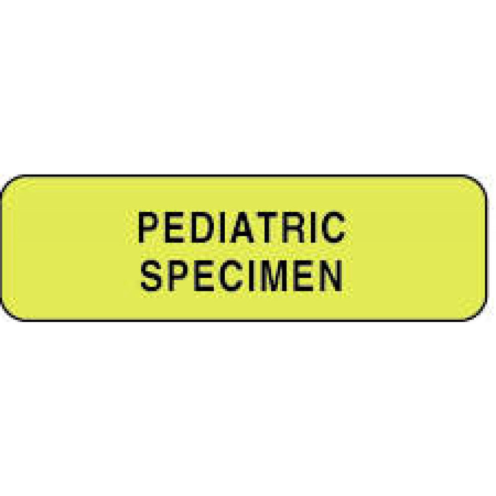 Label Paper Permanent Pediatric Specimen 1 1/4" X 3/8" Fl. Yellow 1000 Per Roll