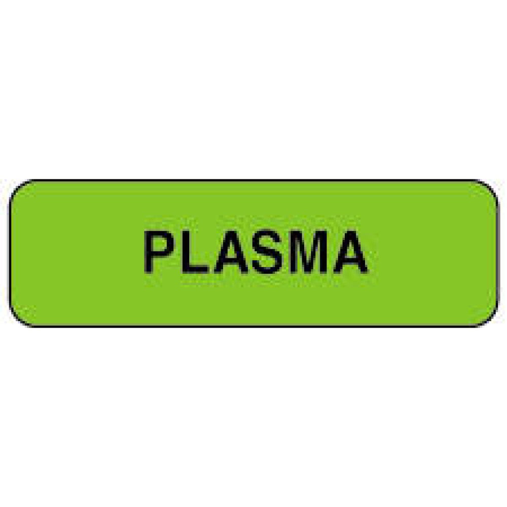 Label Paper Permanent Plasma 1 1/4" X 3/8" Fl. Green 1000 Per Roll