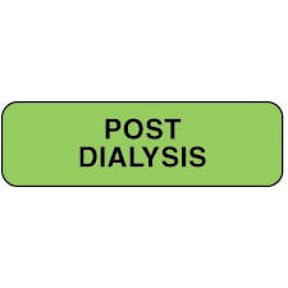 Label Paper Permanent Post Dialysis 1 1/4" X 3/8" Fl. Green 1000 Per Roll