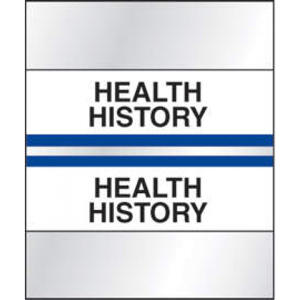 Chart Tab Paper Health History 1 1/4" X 1 1/2" Blue 100 Per Package