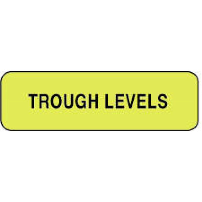 Label Paper Permanent Trough Levels 1 1/4" X 3/8" Fl. Yellow 1000 Per Roll