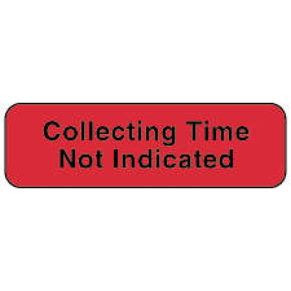 Label Paper Permanent Collecting Time Not 1 1/4" X 3/8" Fl. Red 1000 Per Roll