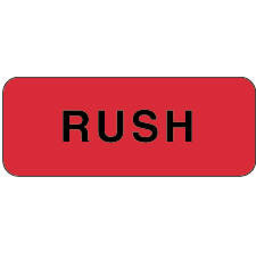 Label Paper Permanent Rush 2 1/4" X 7/8" Fl. Red 1000 Per Roll