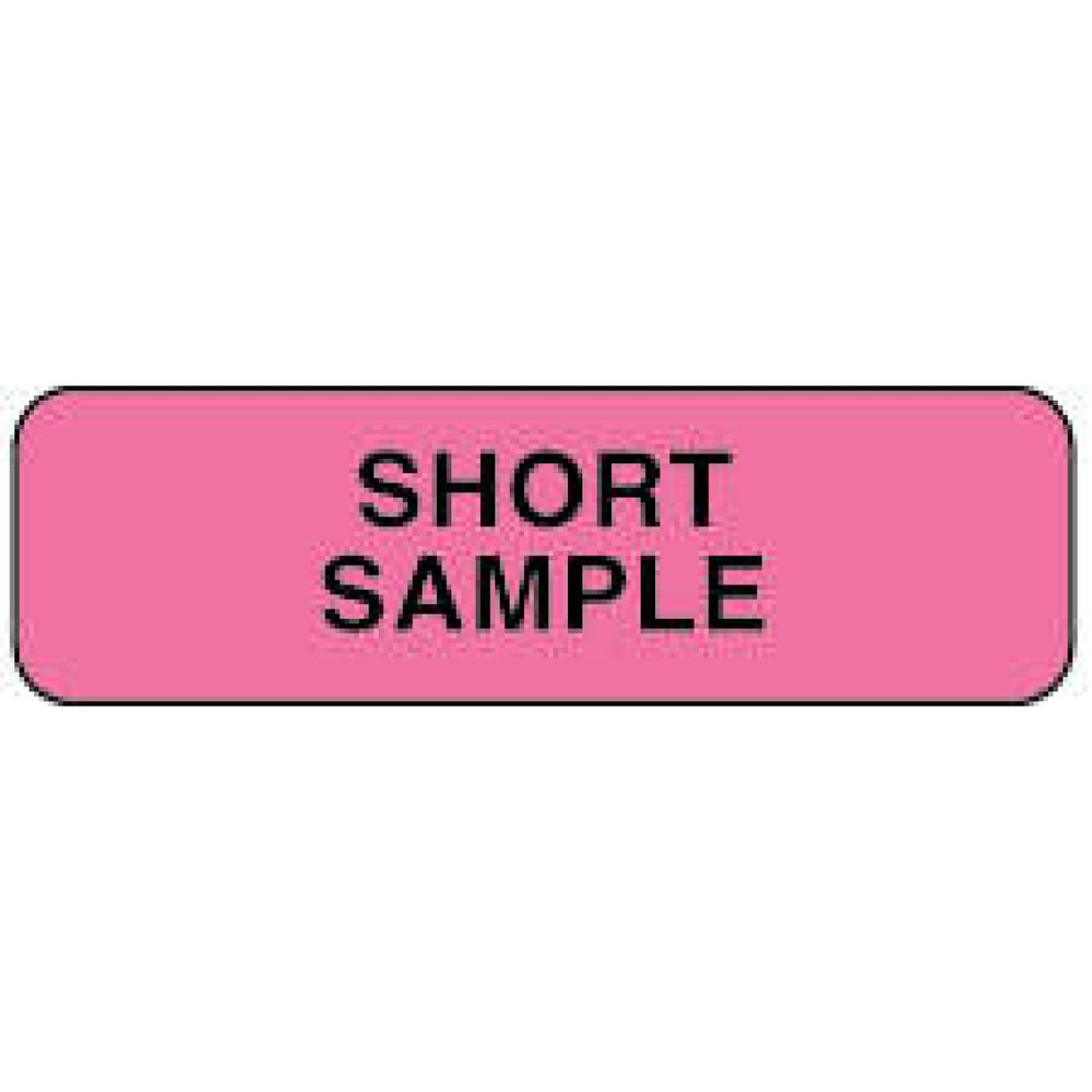 Label Paper Permanent Short Sample 1 1/4" X 3/8" Fl. Pink 1000 Per Roll