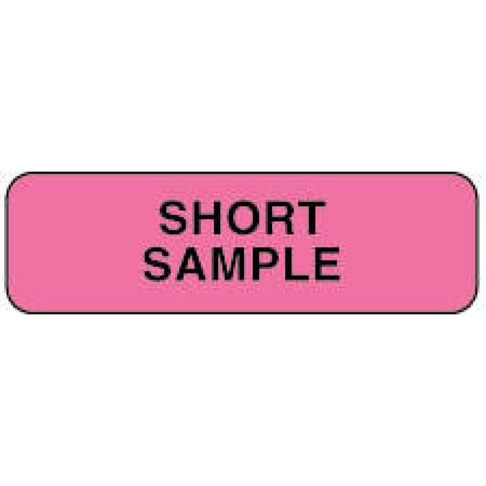 Label Paper Permanent Short Sample 1 1/4" X 3/8" Fl. Pink 1000 Per Roll