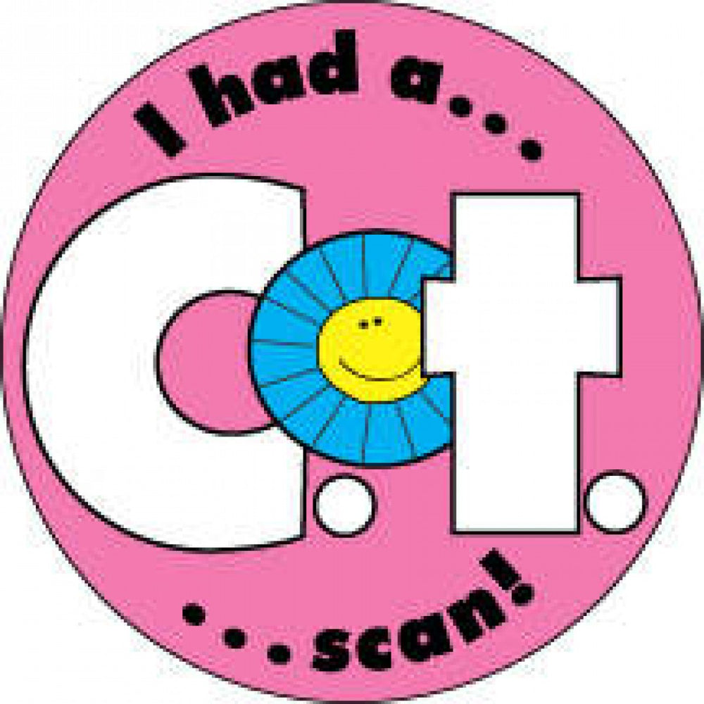 Label Pediatric Award Sticker Paper Permanent I Had A Ct Scan! Pink 250 Per Roll