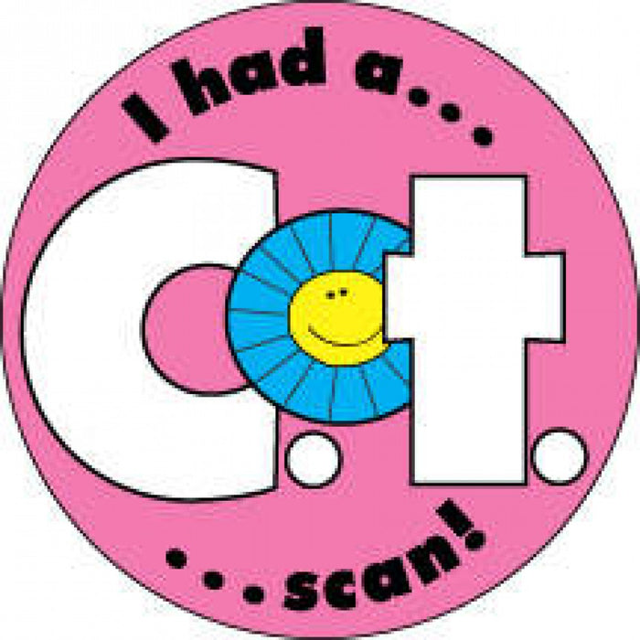 Label Pediatric Award Sticker Paper Permanent I Had A Ct Scan! Pink 250 Per Roll