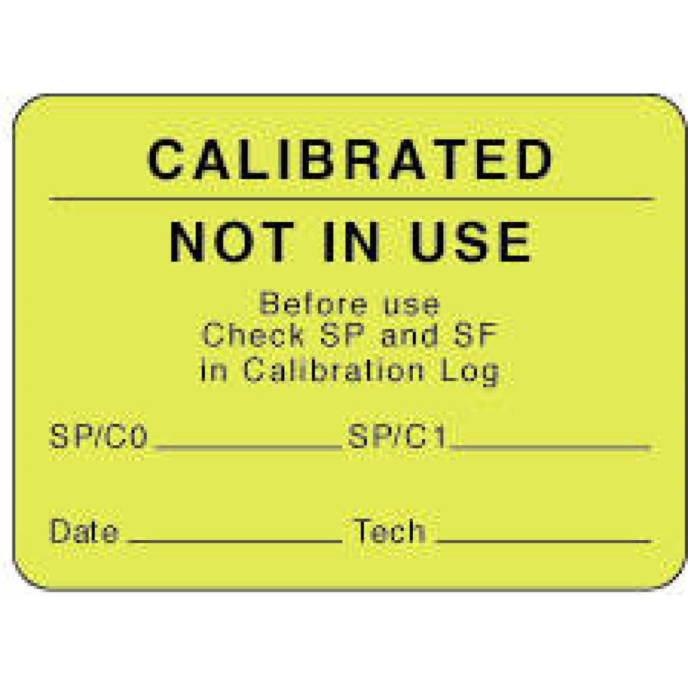 Label Paper Permanent Calibrated Not In 2 3/8" X 1 3/4" Fl. Yellow 1000 Per Roll