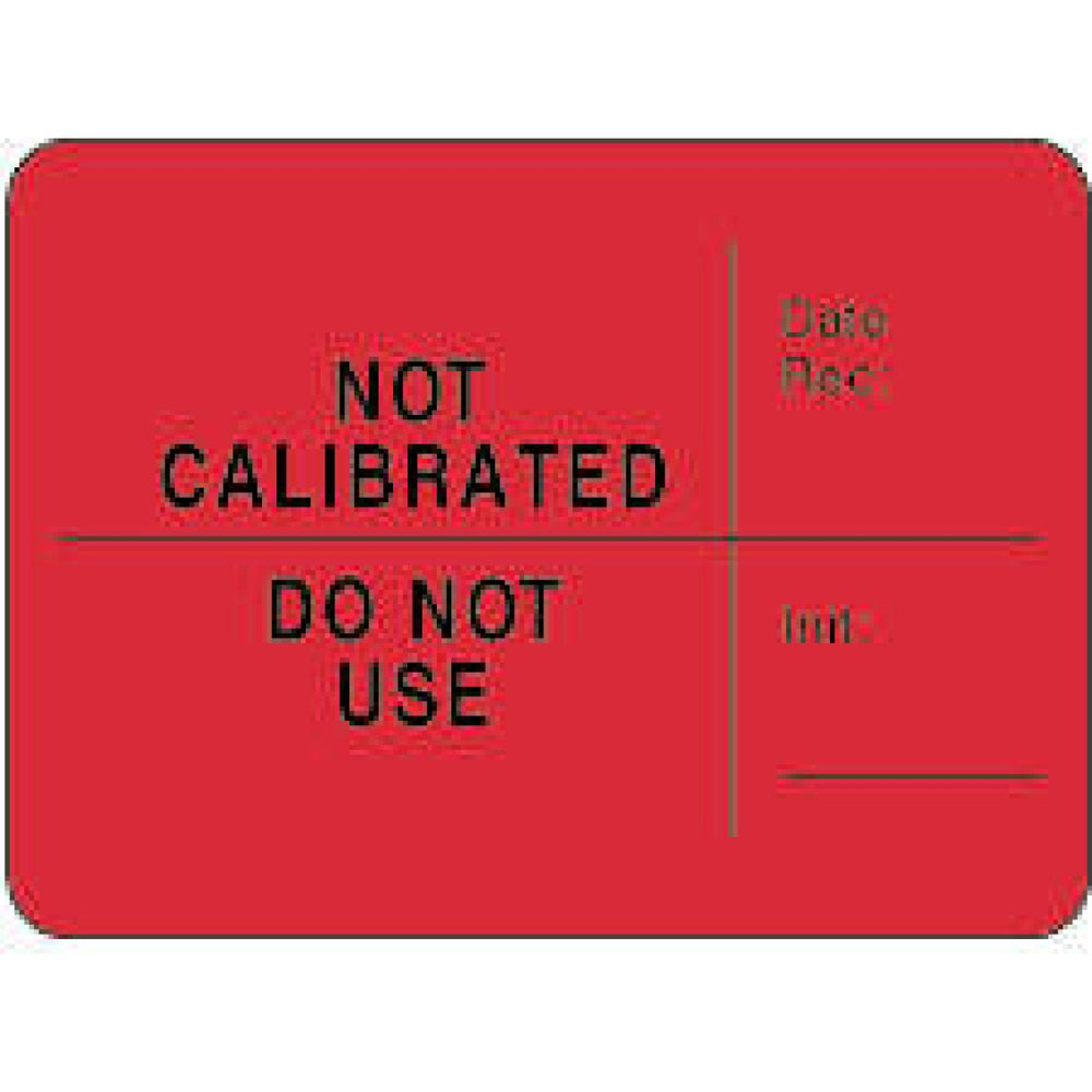 Label Paper Permanent Not Calibrated Do 2 3/8" X 1 3/4" Fl. Red 1000 Per Roll