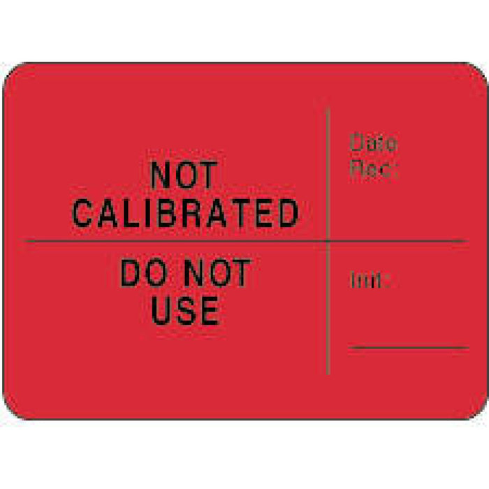 Label Paper Permanent Not Calibrated Do 2 3/8" X 1 3/4" Fl. Red 1000 Per Roll