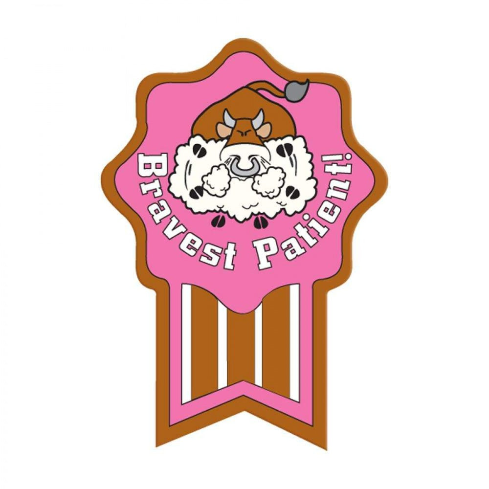 Label Pediatric Award Sticker Paper Permanent Bravest Patient! Pink 250 Per Roll