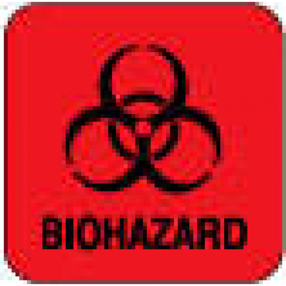 Label Paper Permanent Biohazard 1" X 1 Fl. Red 1000 Per Roll