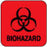 Label Paper Permanent Biohazard 1" X 1 Fl. Red 1000 Per Roll