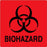 Label Paper Permanent Biohazard 6" X 6 Fl. Red 50 Per Package