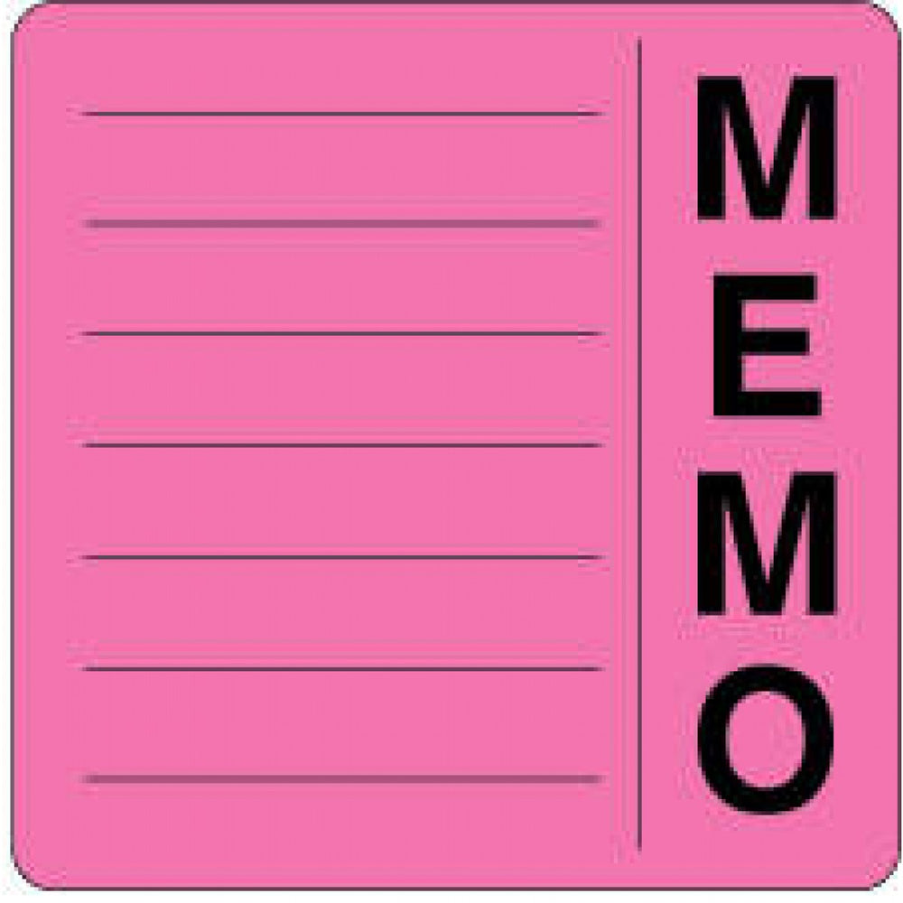 Label Paper Removable Memo 2 1/2" X 2 1/2" Fl. Pink 500 Per Roll