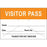 Visitor Pass Label Tamper-Evident Paper Removable Visitor Pass Name 3" Core 3 X 2" Orange 1000 Per Roll