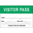 Visitor Pass Label Tamper-Evident Paper Removable Visitor Pass Name 3" Core 3 X 2" Light Green 1000 Per Roll