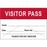 Visitor Pass Label Tamper-Evident Paper Permanent Visitor Pass Name 3" Core 3 X 2" Red 1000 Per Roll