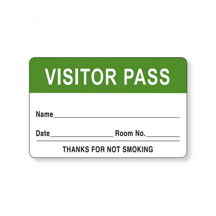 Visitor Pass Label Paper Removable Visitor Pass Name 1 1/2" Core 2 3/4 " X 1 3/4" Light Green 1000 Per Roll