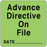 Label Paper Permanent Advance Directive On 2 1/2" X 2 1/2" Fl. Green 500 Per Roll