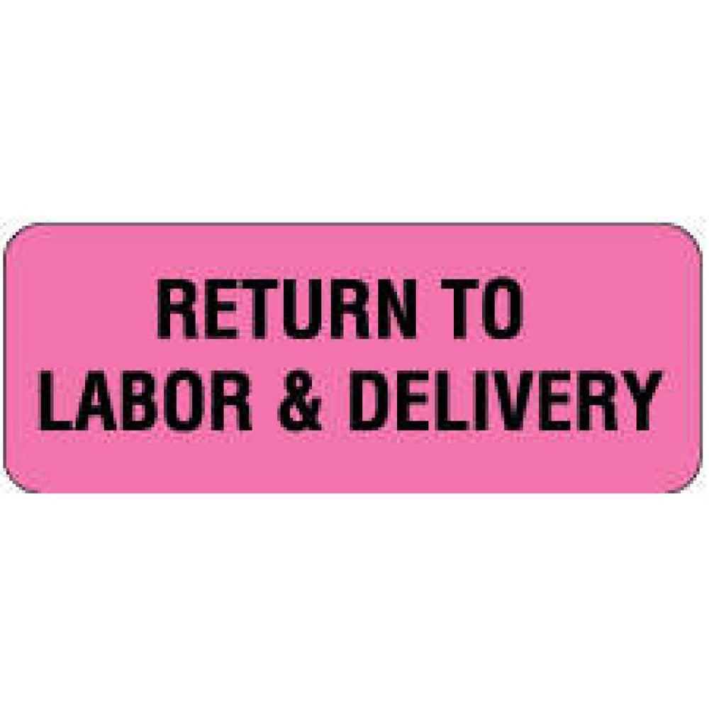 Label Paper Permanent Return To Labor 2 1/4" X 7/8" Fl. Pink 1000 Per Roll